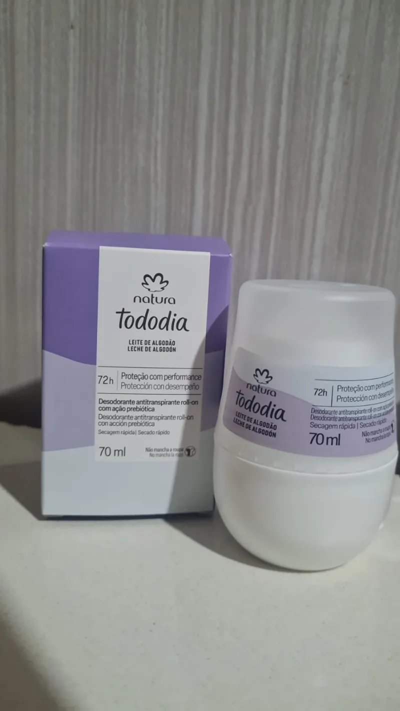 Desodorante antitranspirante roll-on Leite de Algodão. 70 ml